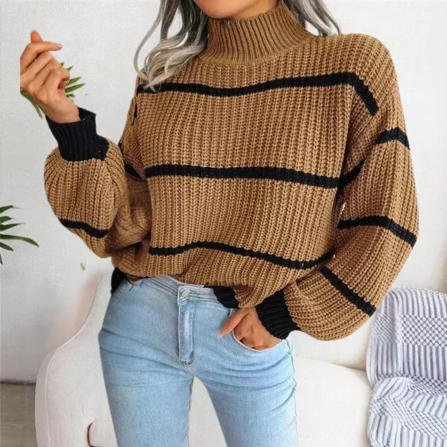 Women's chic cotton sweater elegant timeless cut minimalist style refined finishes versatile everyday