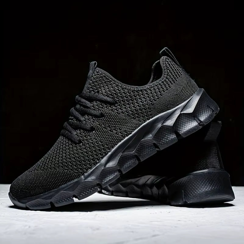 Ultra-lightweight breathable mesh running sneakers with second-skin fit and ventilated knit upper