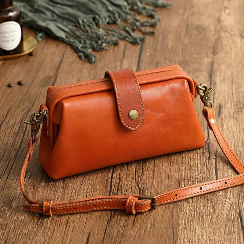 RINA genuine leather compact crossbody shoulder bag for professionals with premium multi-compartment organization