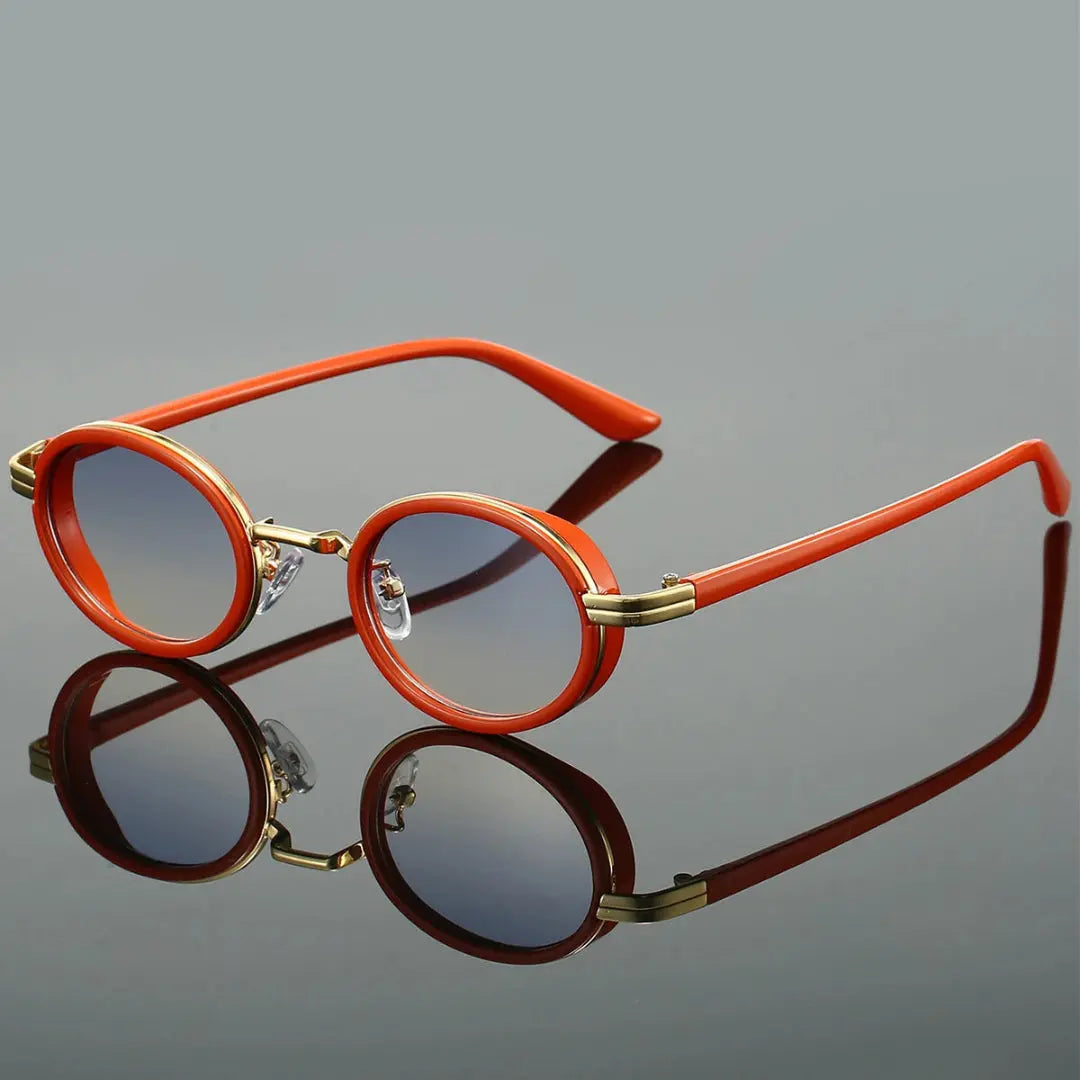 Eclipse retro round unisex sunglasses vintage style lightweight metal frame adjustable nose pads