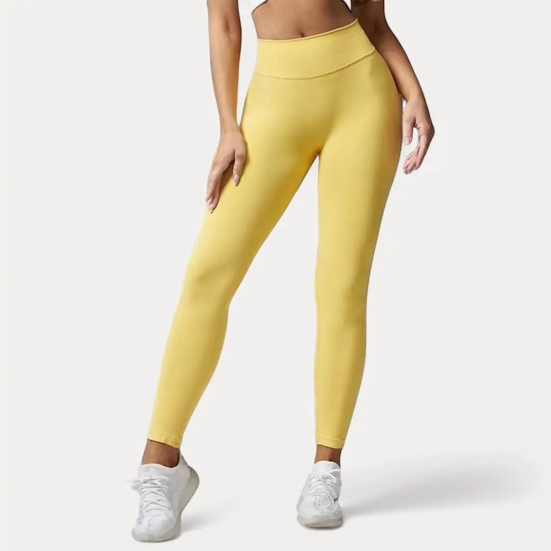 Women's black high-rise sculpting leggings with quick-dry fabric and butt-lift silhouette