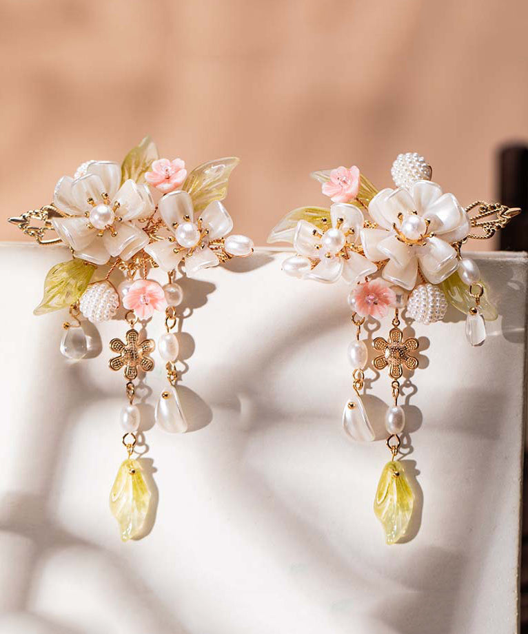 Élégante paire d'épingles à cheveux en alliage de perles et de fleurs de cerisier - Urbann-Vibe