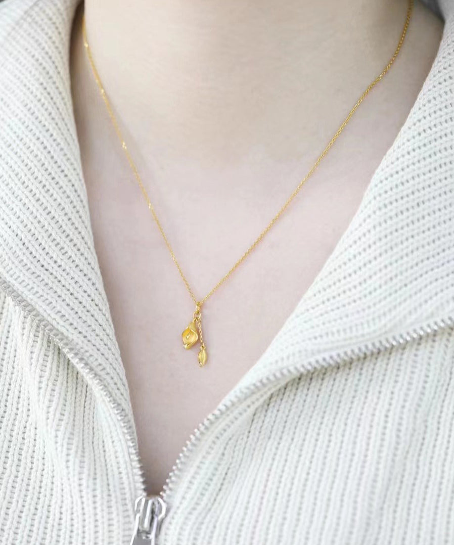 Collier élégant avec pendentif en argent sterling doré et doré - Urbann-Vibe
