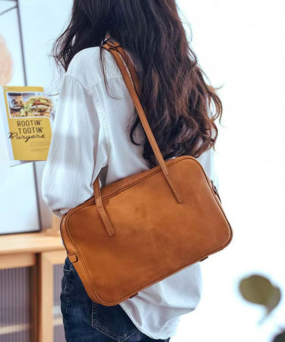 Sacs à bandoulière élégants carrés en cuir durable orange - Urbann-Vibe