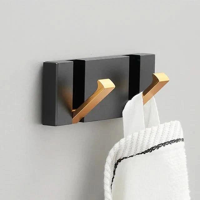 Modern metal wall hook dual hooks sleek space-saving entryway organizer for coats bags towels robes