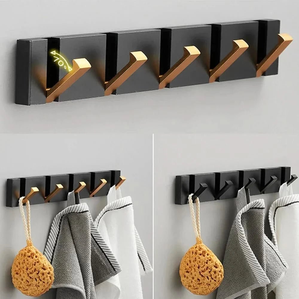 Modern metal wall hook dual hooks sleek space-saving entryway organizer for coats bags towels robes