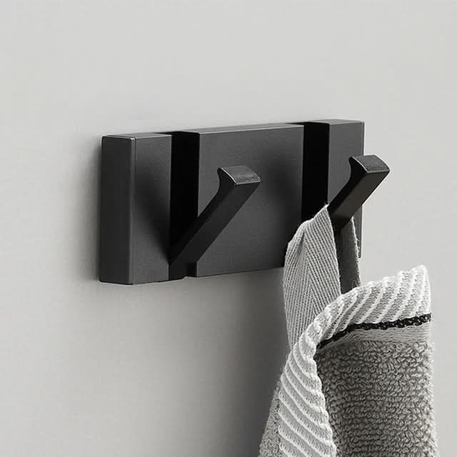Modern metal wall hook dual hooks space-saving entryway organizer for coats bags towels sleek design
