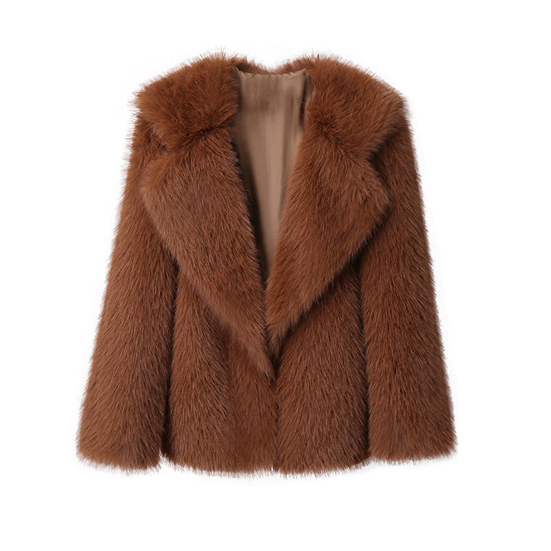 White faux fur jacket for women long sleeve vintage-inspired silhouette plush winter elegance