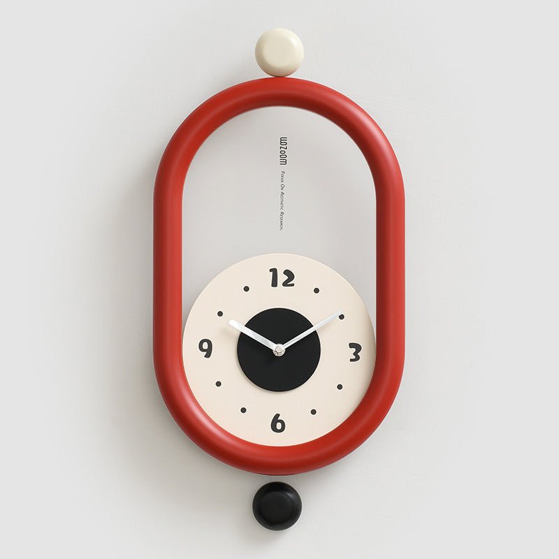 Minimalist oval wall clock 3D sculptural surface silent sweep movement modern home decor