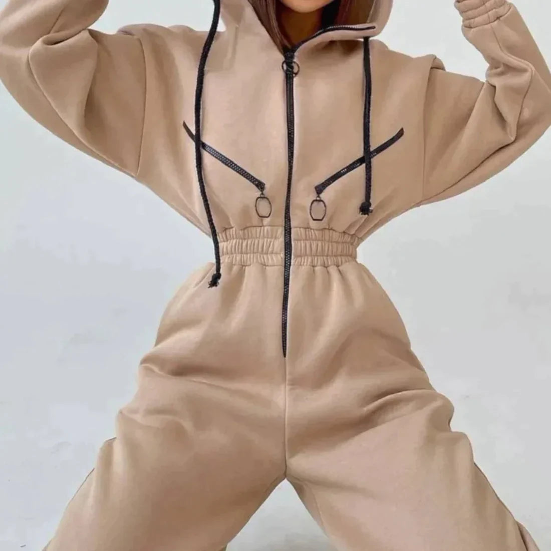 Women's Adelaide luxurious winter fleece overall, elegant slim fit, ultra-soft feminine design