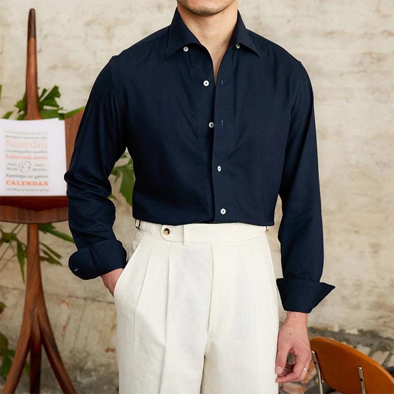 Men's royal oxford cotton tailored fit dress shirt with luxurious breathable weave for refined style