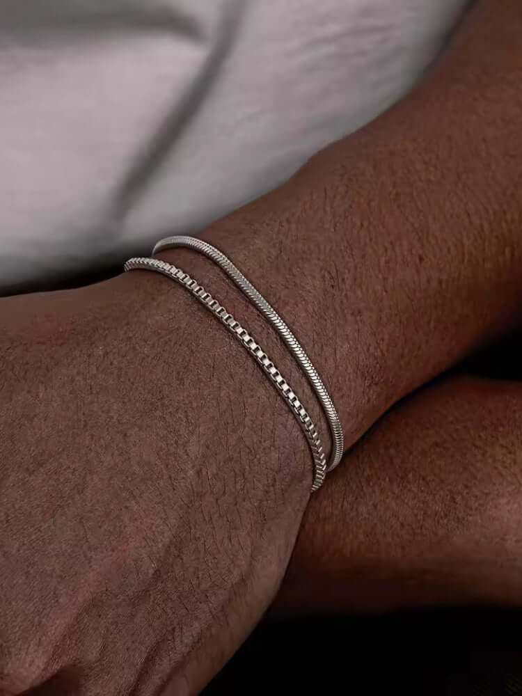 Women's stainless steel snake chain bracelet silver elegant durable lobster clasp secure closure
