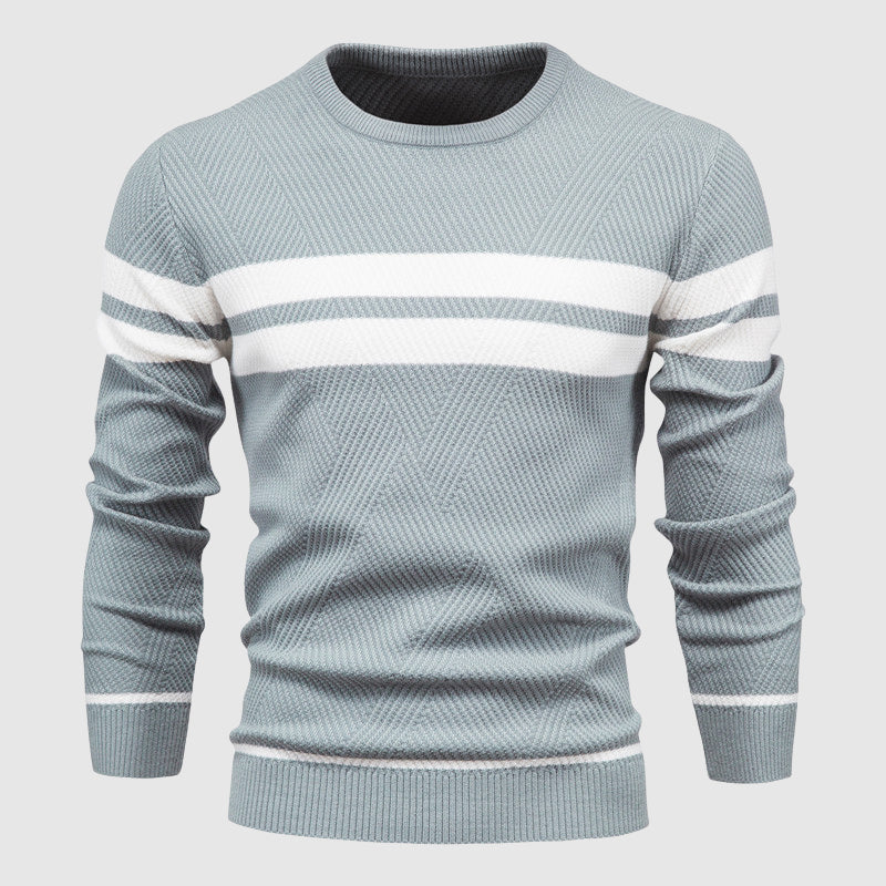 Roberto Russo men's striped knit sweater bold cotton-poly blend premium luxury everyday comfort