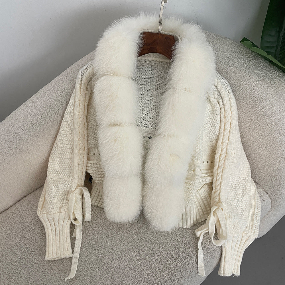 Valentina Rossi Eleganza Regale luxury knit wool coat with fur placket, elegant winter silhouette