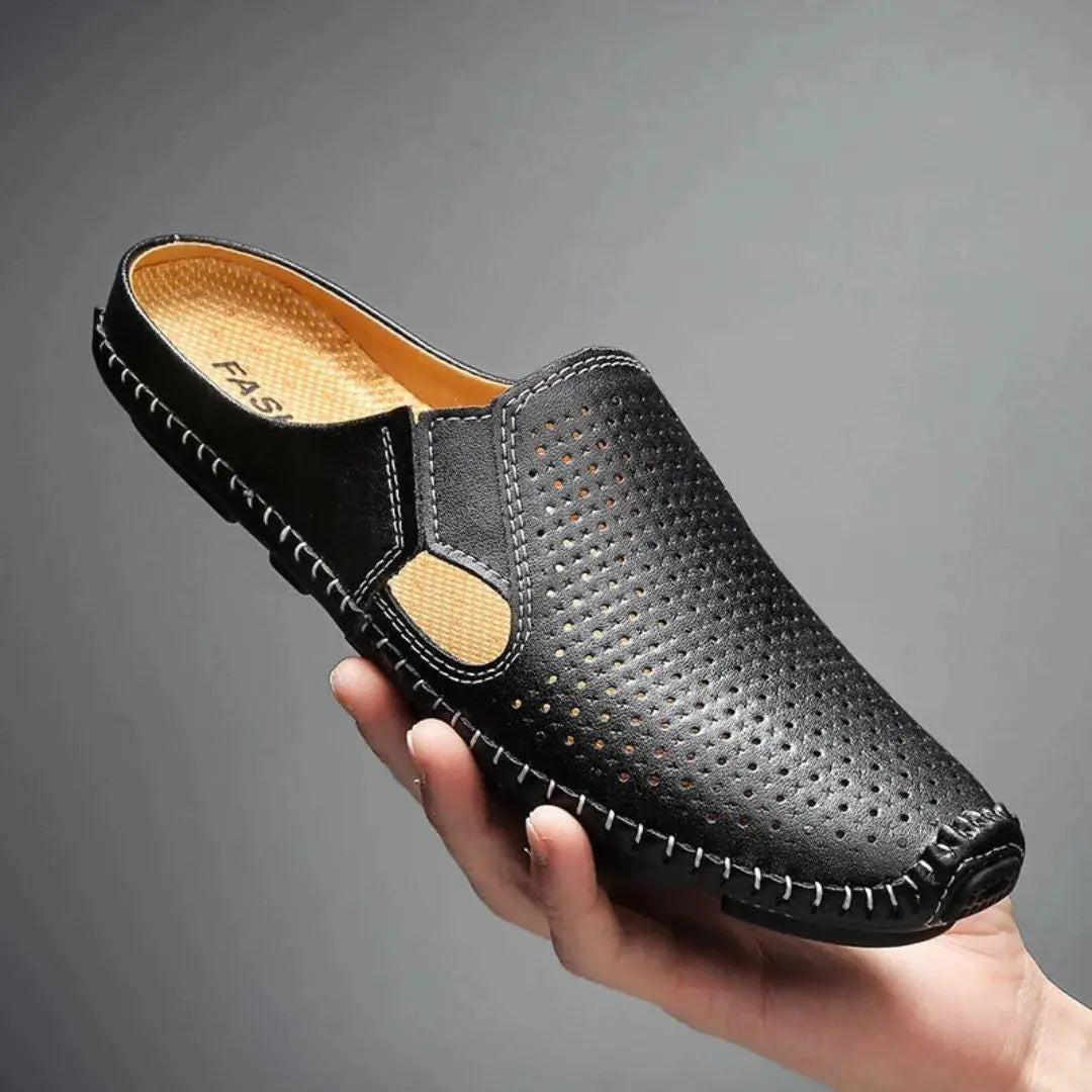 Eliano AirWeave perforated faux leather mules cushioned insole breathable slip-on for professionals