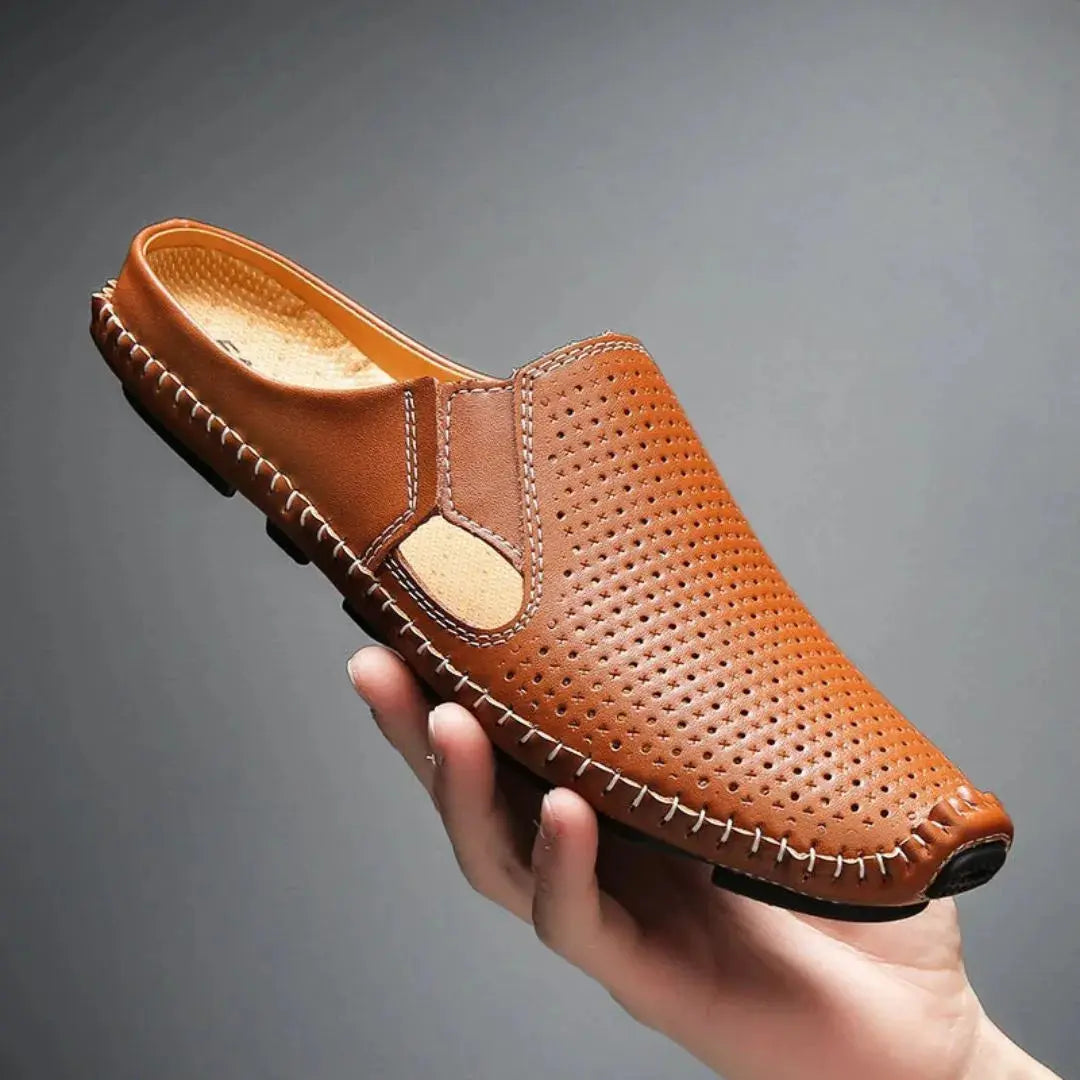 Eliano AirWeave perforated faux leather mules breathable cushioned insole slip-on professional style