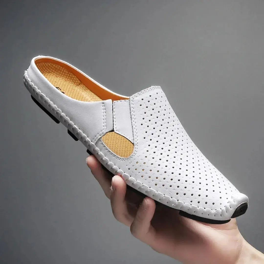 Eliano AirWeave perforated faux leather mules cushioned insole breathable slip-on for professionals