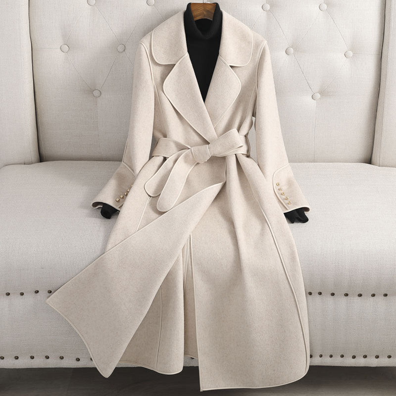 Elise Leroy Reversed Rhapsody wool coat tailored silhouette with soft velvety premium texture
