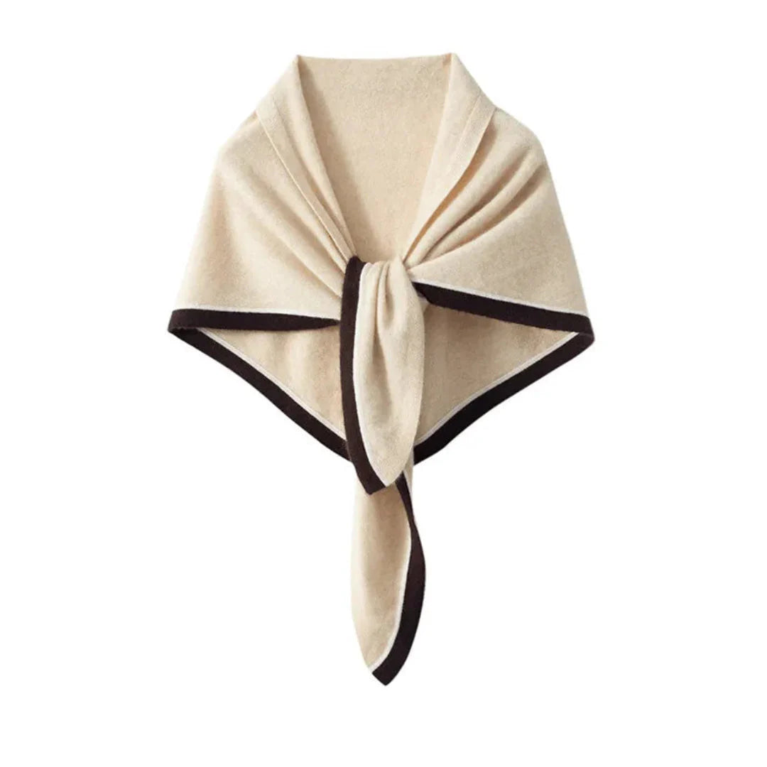 Women's cashmere scarf two-tone contrasting edges ultra-soft elegant cold-weather wrap