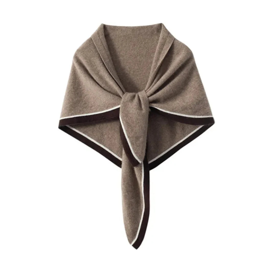 Women's ultra-soft cashmere scarf two-tone contrasting edges elegant cold-weather layering wrap
