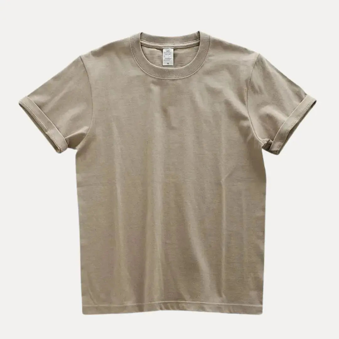 Ellis white cotton crewneck tee unisex relaxed fit with ribbed collar smart casual style