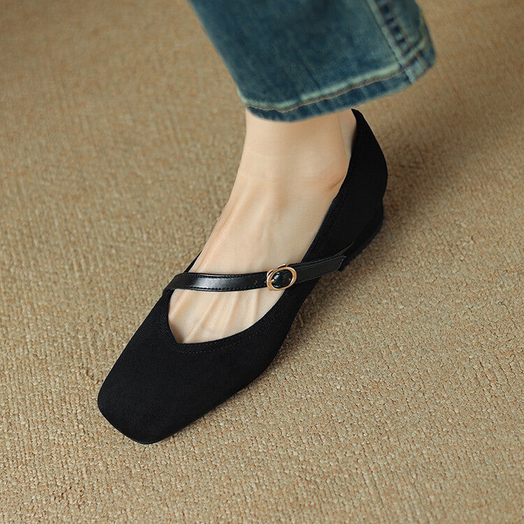 Marisol beige suede Mary-Jane pumps with buckled strap and cushioned insole for all-day comfort