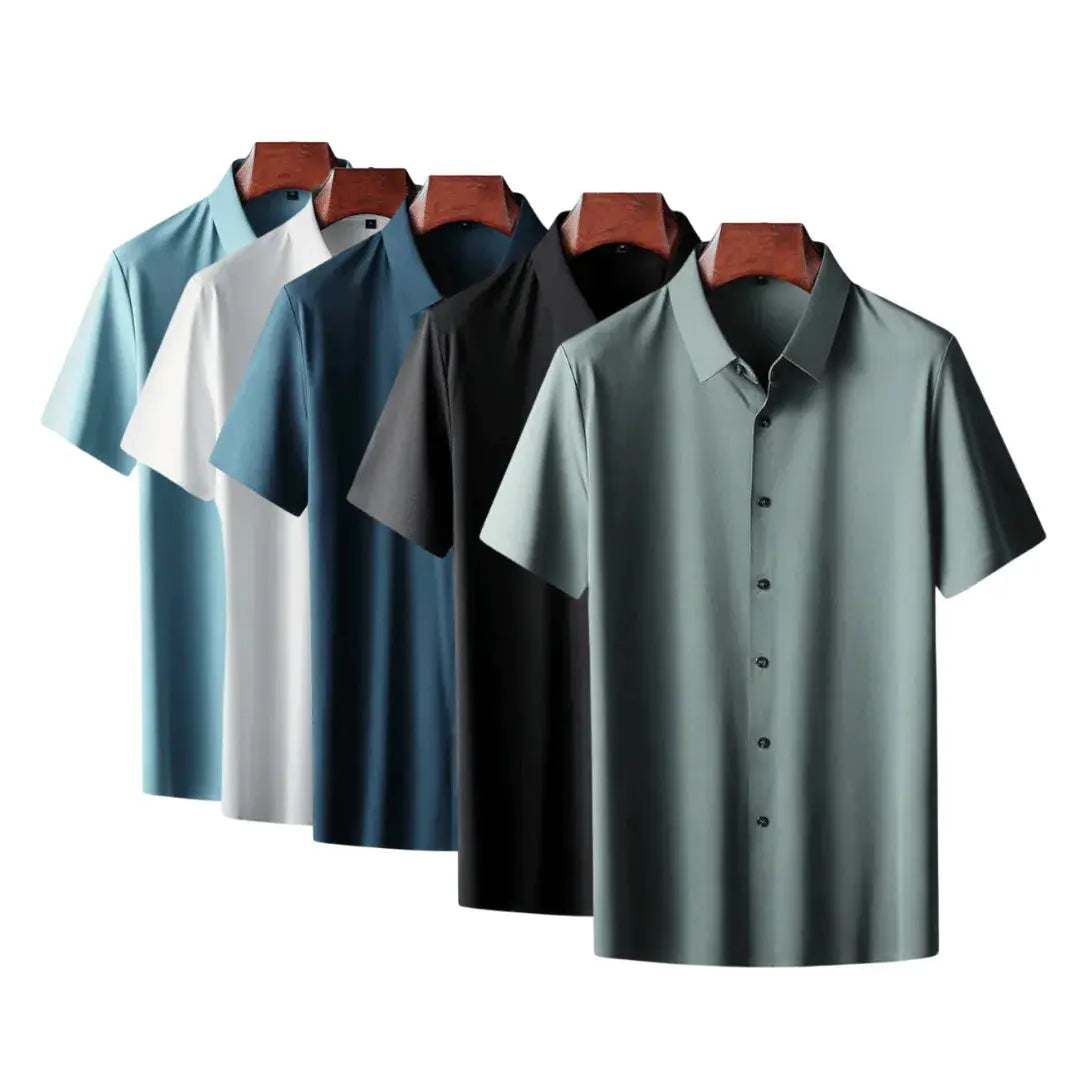 Men's casual short sleeve button-front shirt classic fit everyday versatile style comfort staple