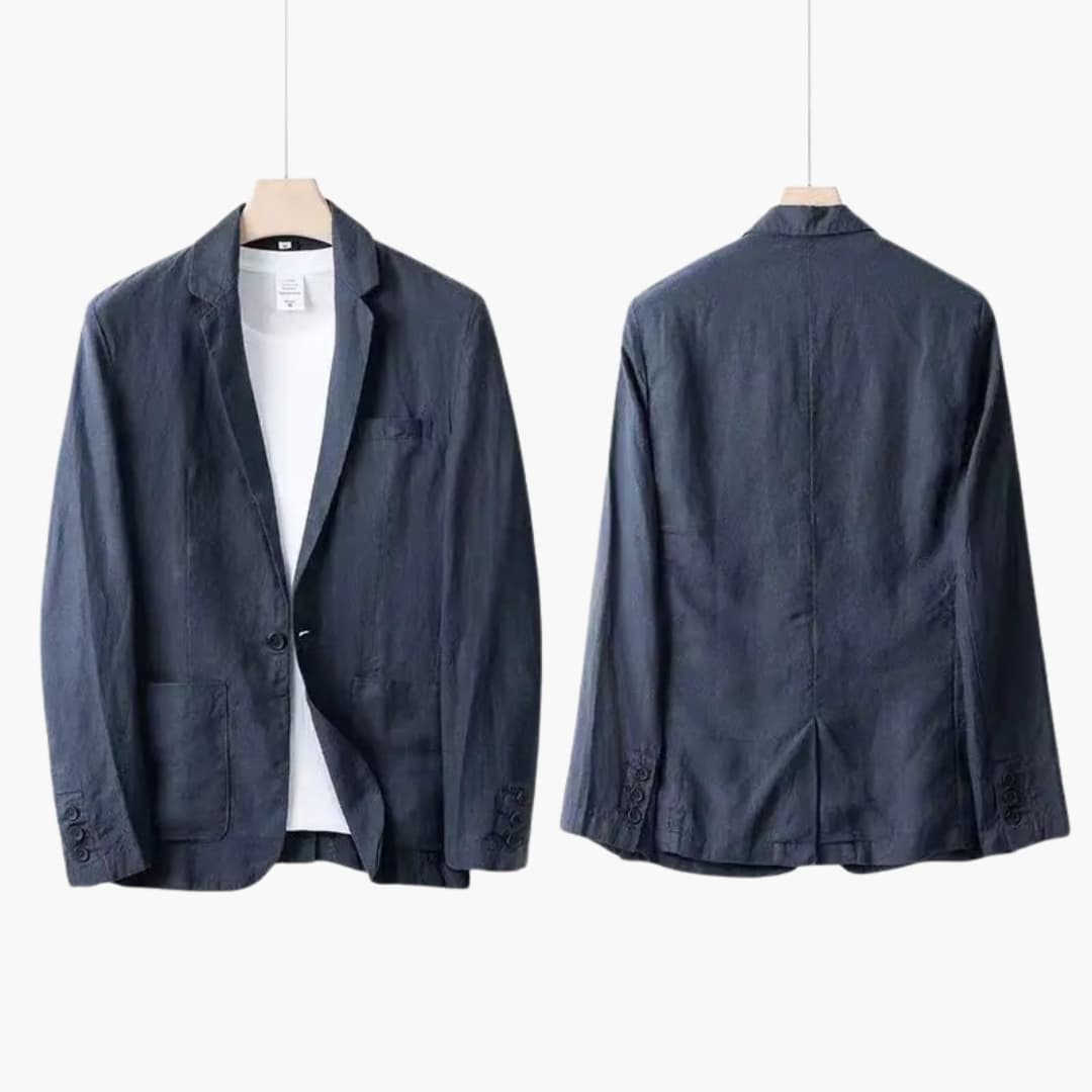 Men's lightweight notched lapel blazer suit set straight pants professional spring summer