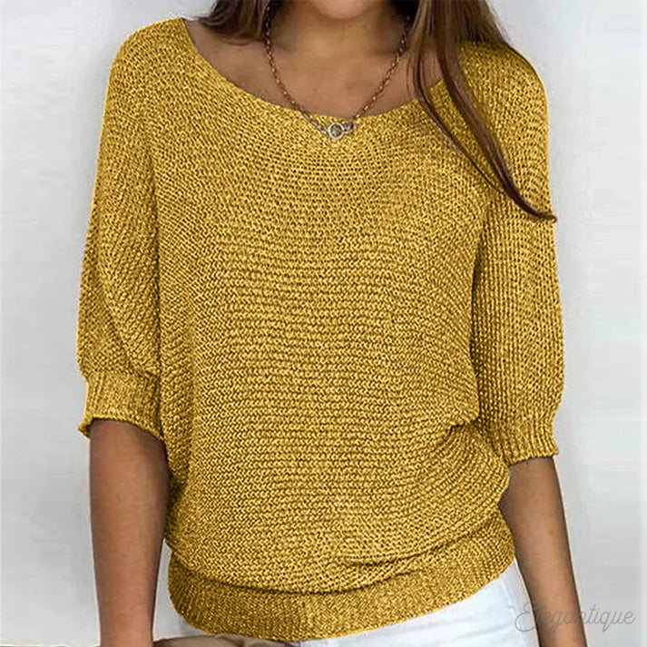 Women's beige cross-knit Erin sweater structured cozy design casual to dressy versatile style