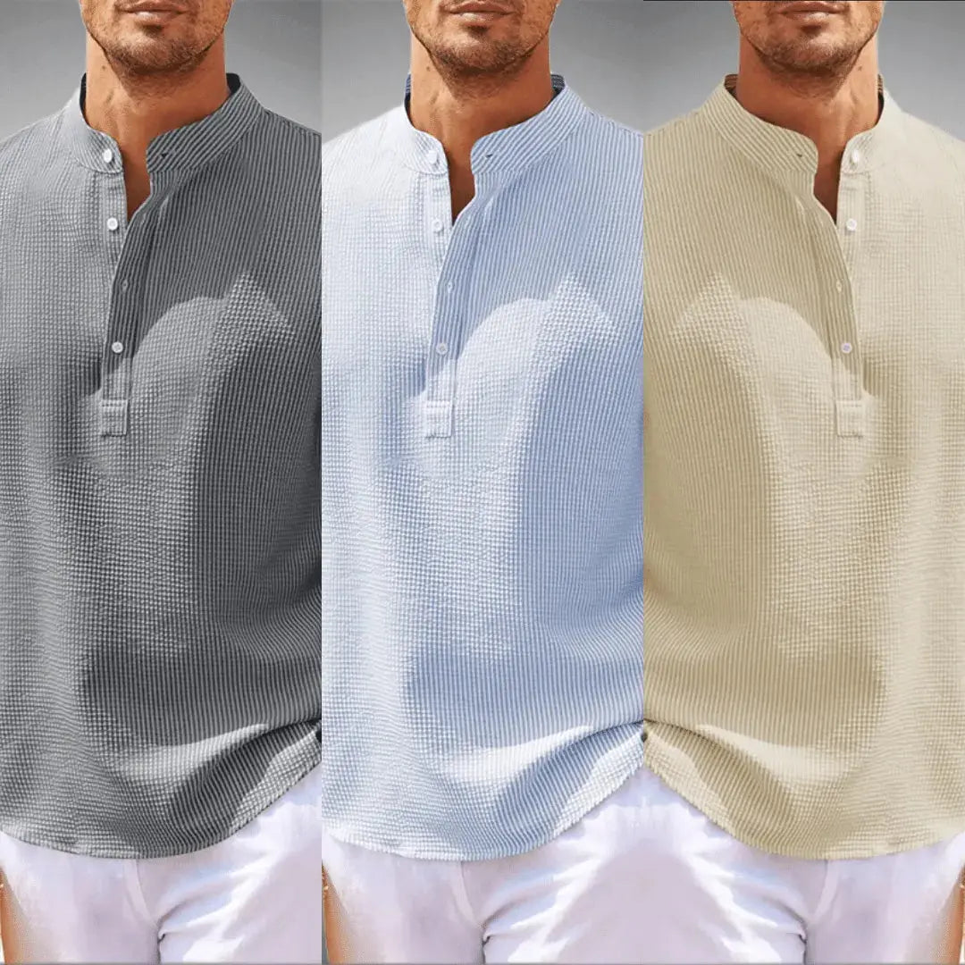 Erós unisex linen shirt soft gossamer fabric breathable lightweight everyday casual relaxed fit