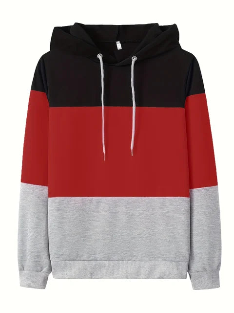 Women's color block sweatshirt relaxed fit long-sleeve casual top with sporty vibrant panel design