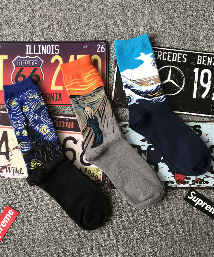 Chaussettes mi-mollet en jacquard à motifs de dessins animés européens et américains - Urbann-Vibe