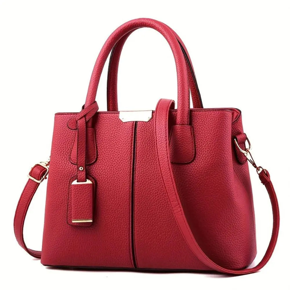 Martha vegan leather structured handbag with detachable strap, sleek everyday women bag