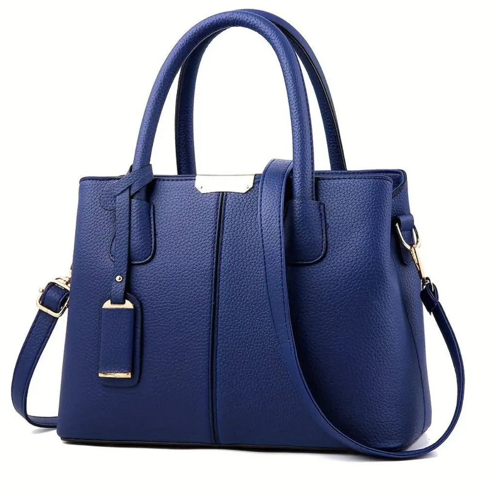 Martha vegan leather structured handbag with detachable strap, sleek everyday women's bag