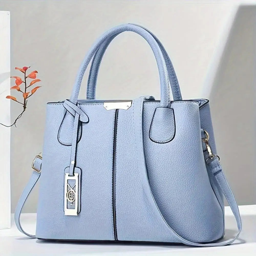 Martha vegan leather structured handbag with detachable strap, sleek everyday women's bag