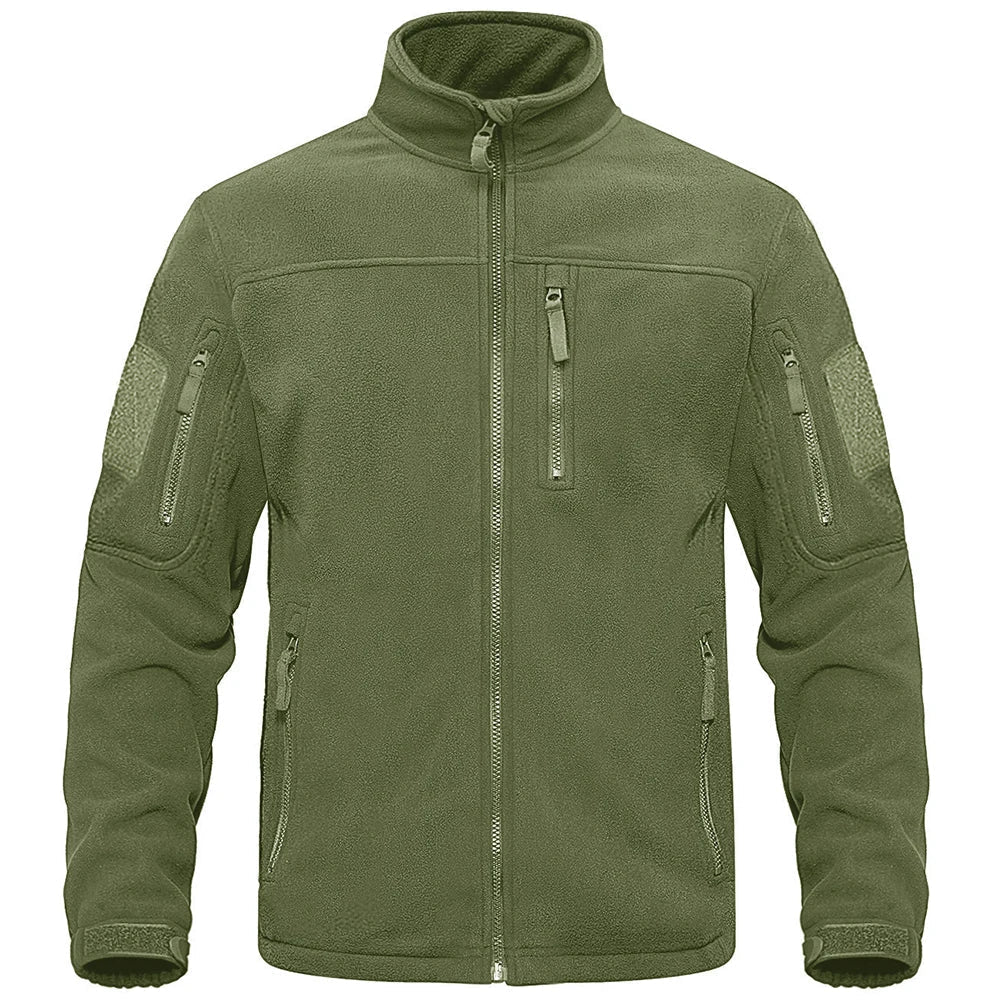 Men's navy full-zip thermal fleece jacket lightweight insulated with secure zip pockets for outdoor use
