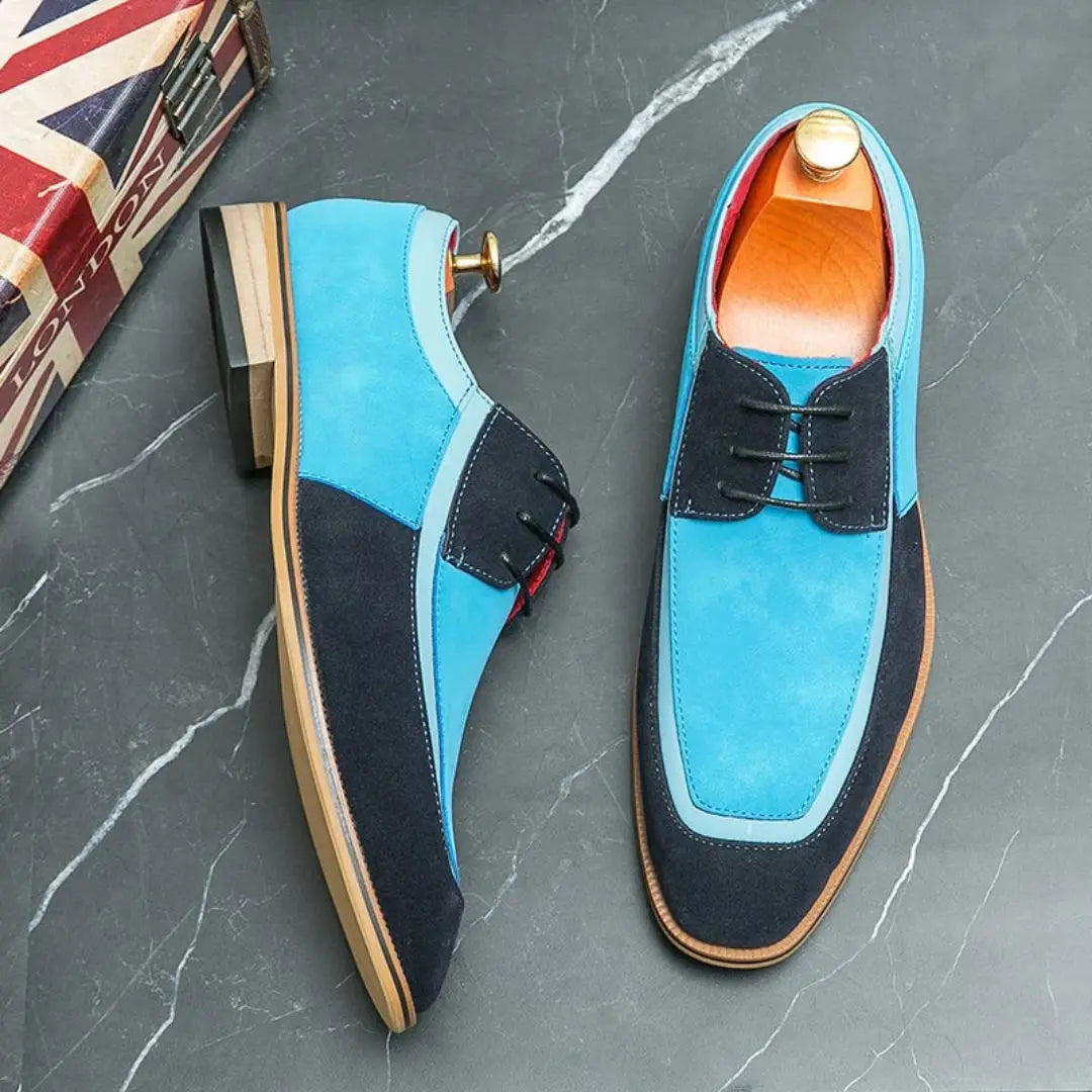 Evander Derby shoes brown suede leather fusion hand-stitched seams soft-lined classic silhouette