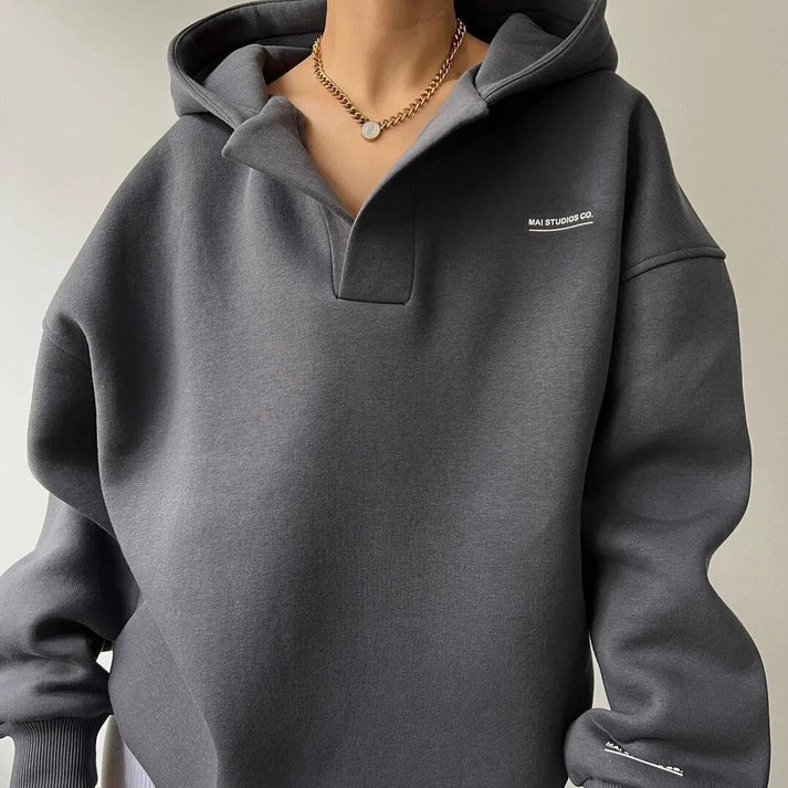 Women's relaxed fit crewneck knit sweater in casual everyday style with easy-care fabric