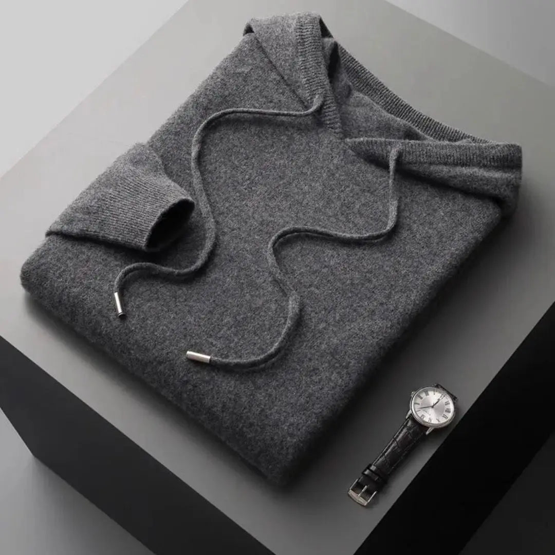 Everett merino wool hoodie sweater, ultra-soft knit, versatile everyday layering style