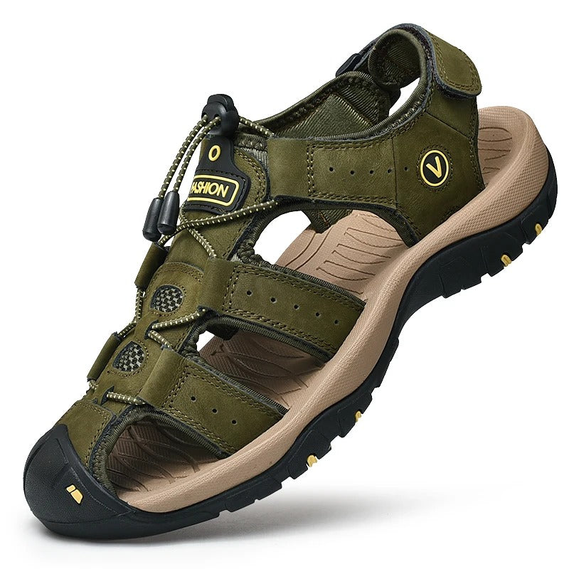 Everyday adventure sandal with cushioned footbed, adjustable bungee laces, and rugged anti-slip sole