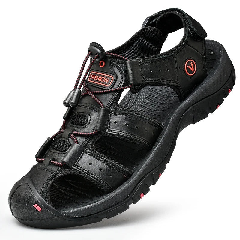 Everyday all-terrain sandal with cushioned footbed, adjustable bungee laces, and rugged anti-slip sole