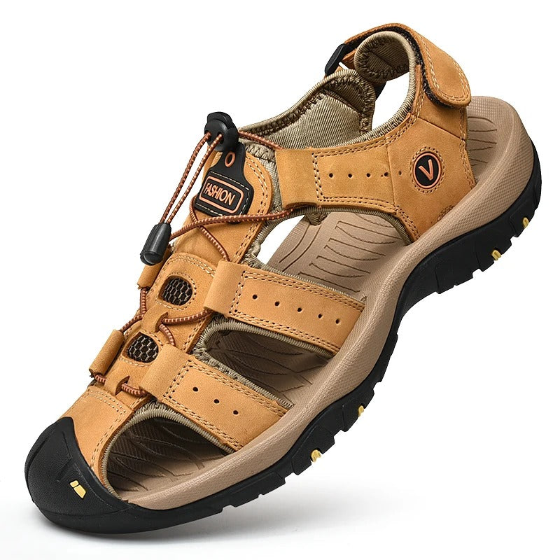 Everyday all-terrain sandal with cushioned footbed, adjustable bungee laces, and rugged anti-slip sole