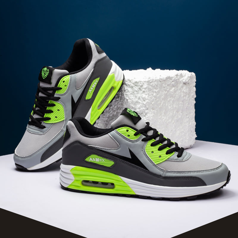 Evron lightweight mesh sneakers with cushioned air unit midsole, breathable athletic high-performance design
