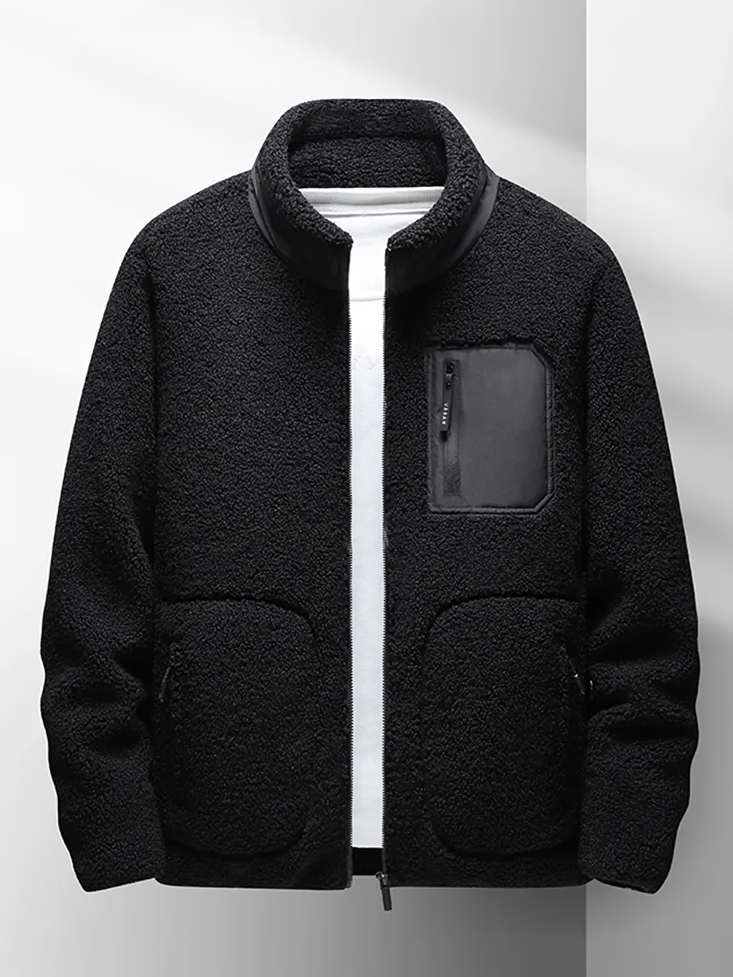 Men's casual zip jacket high collar slim fit versatile layering piece for everyday style