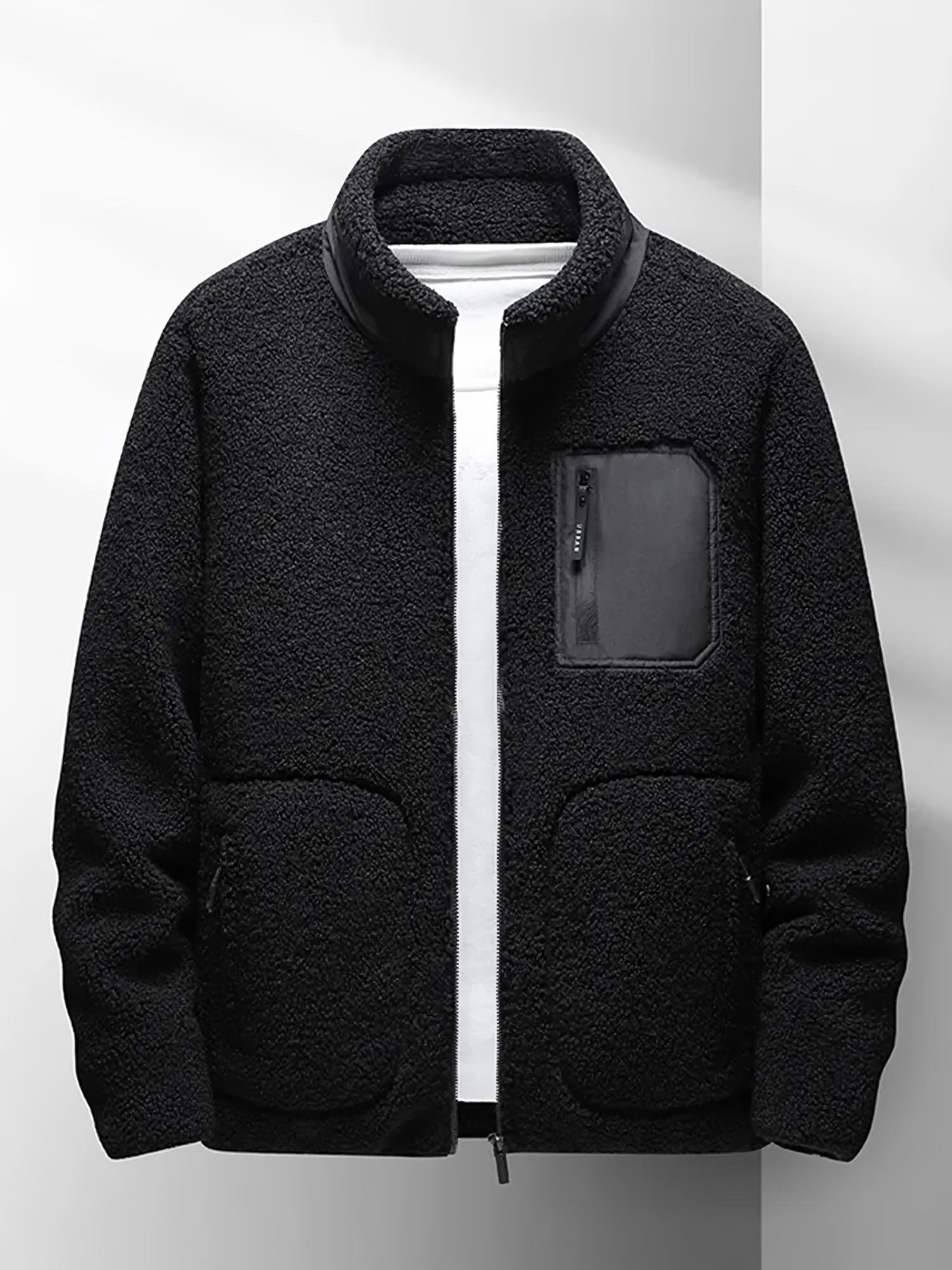 Men's casual zip jacket high collar slim fit versatile layering piece for everyday style