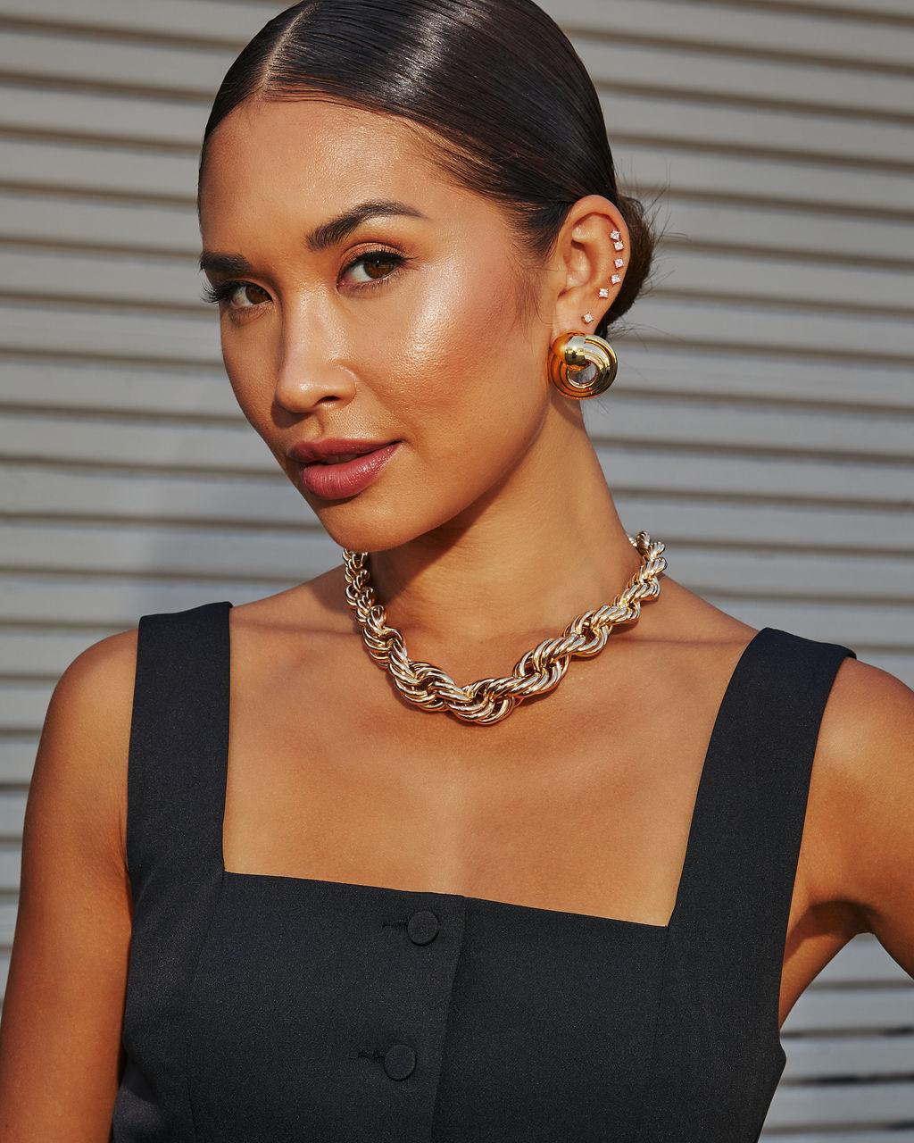Rope You In Chunky Twisted Necklace - Urbann-Vibe