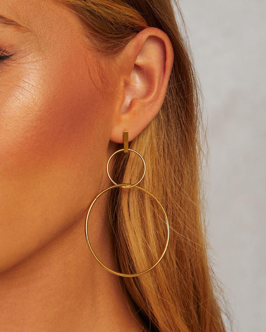 David Double Hoop Drop Earrings - Urbann-Vibe