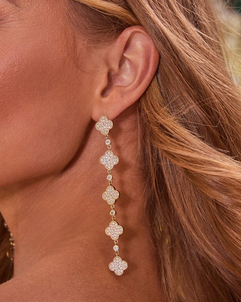 Silvia Embellished Drop Earrings - Urbann-Vibe