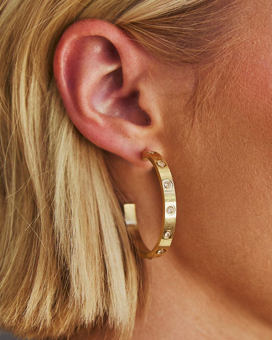 Endless Love Rhinestone Studded Hoops - Urbann-Vibe