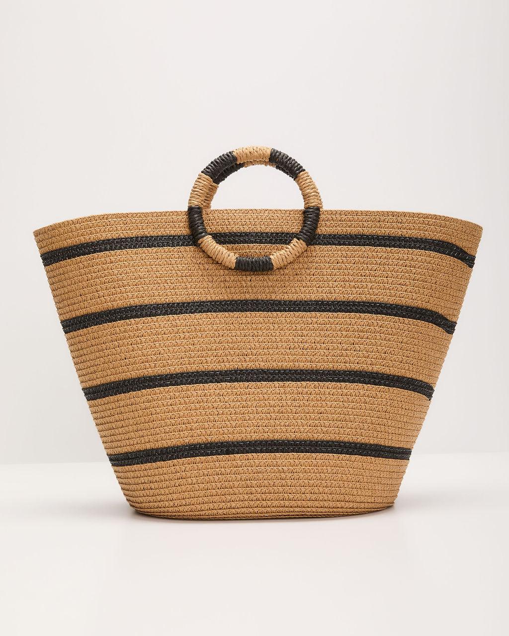 Lets Get Away Striped Straw Tote - Urbann-Vibe